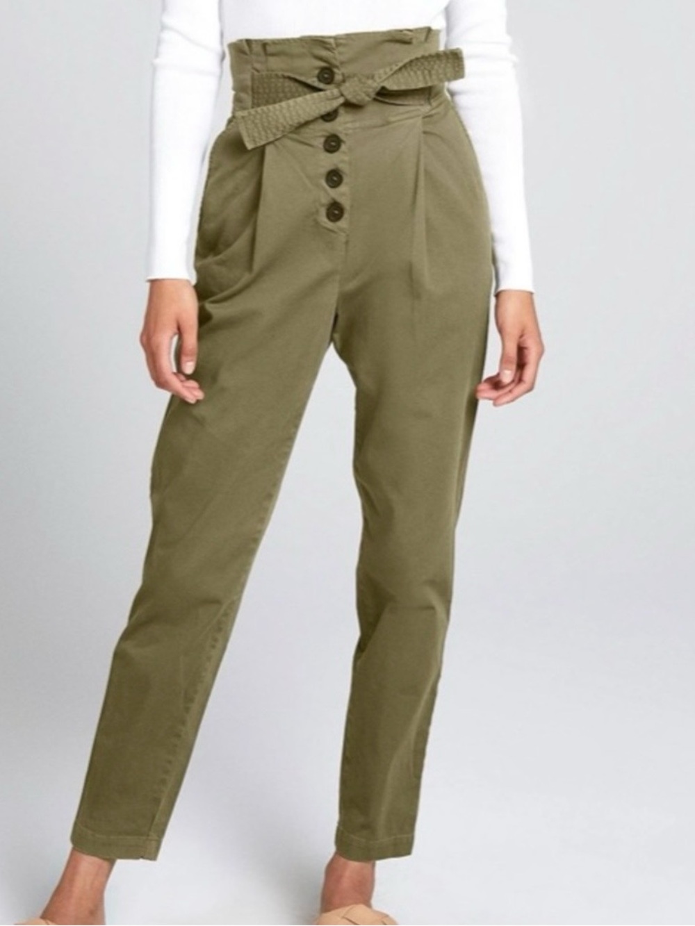 A.L.C NWT Krew Belted Paperbag Pants Oregano